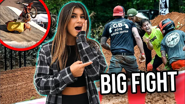 FIGHT BREAKS OUT AT PIT BIKE RACE *BACKFLIP FAIL*