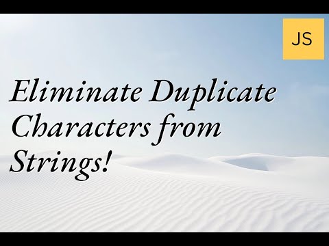 Eliminate Duplicate Characters from Strings! #Coding #Programming #TechTips