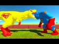 YELLOW SUPERMAN T-REX vs SUPERMAN GORO DEATH RUN - Animal Revolt Battle Simulator