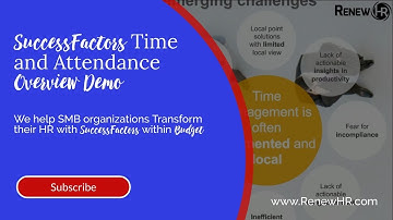 SAP Employee Central Time Management Overview I SAP SuccessFactors demo