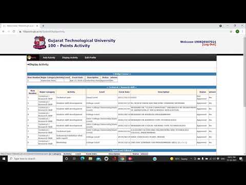 Registration in GTU 100 portal | How to add activities in 100 Points Portal | Full details