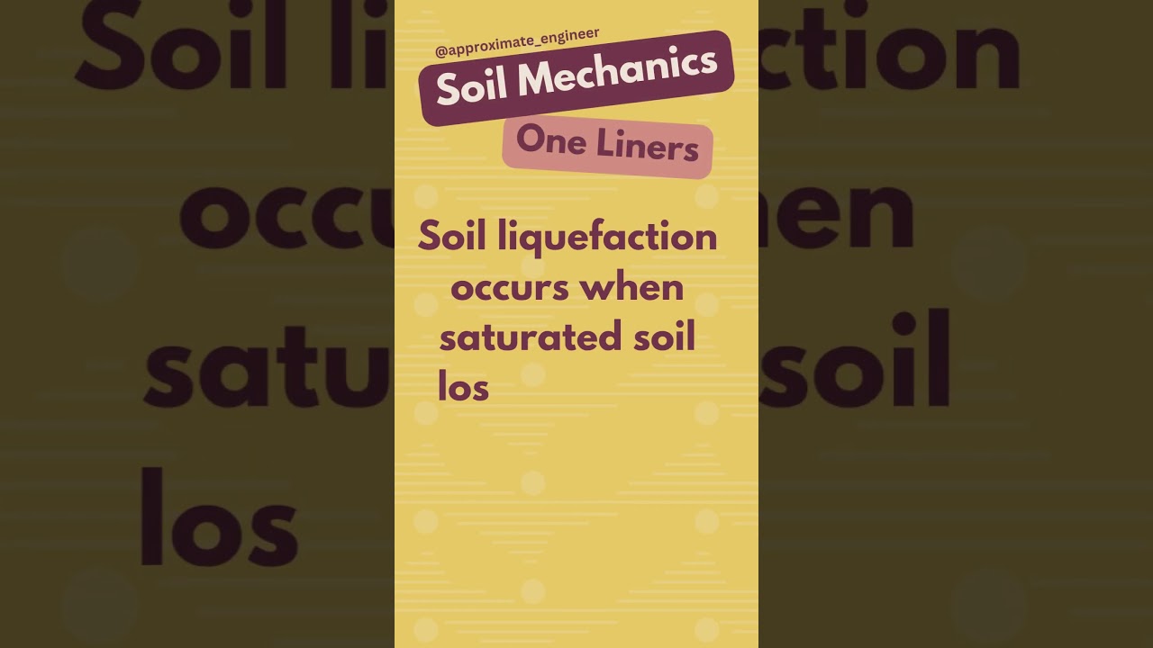 Soil Mechanics | Liquefaction | One Liners