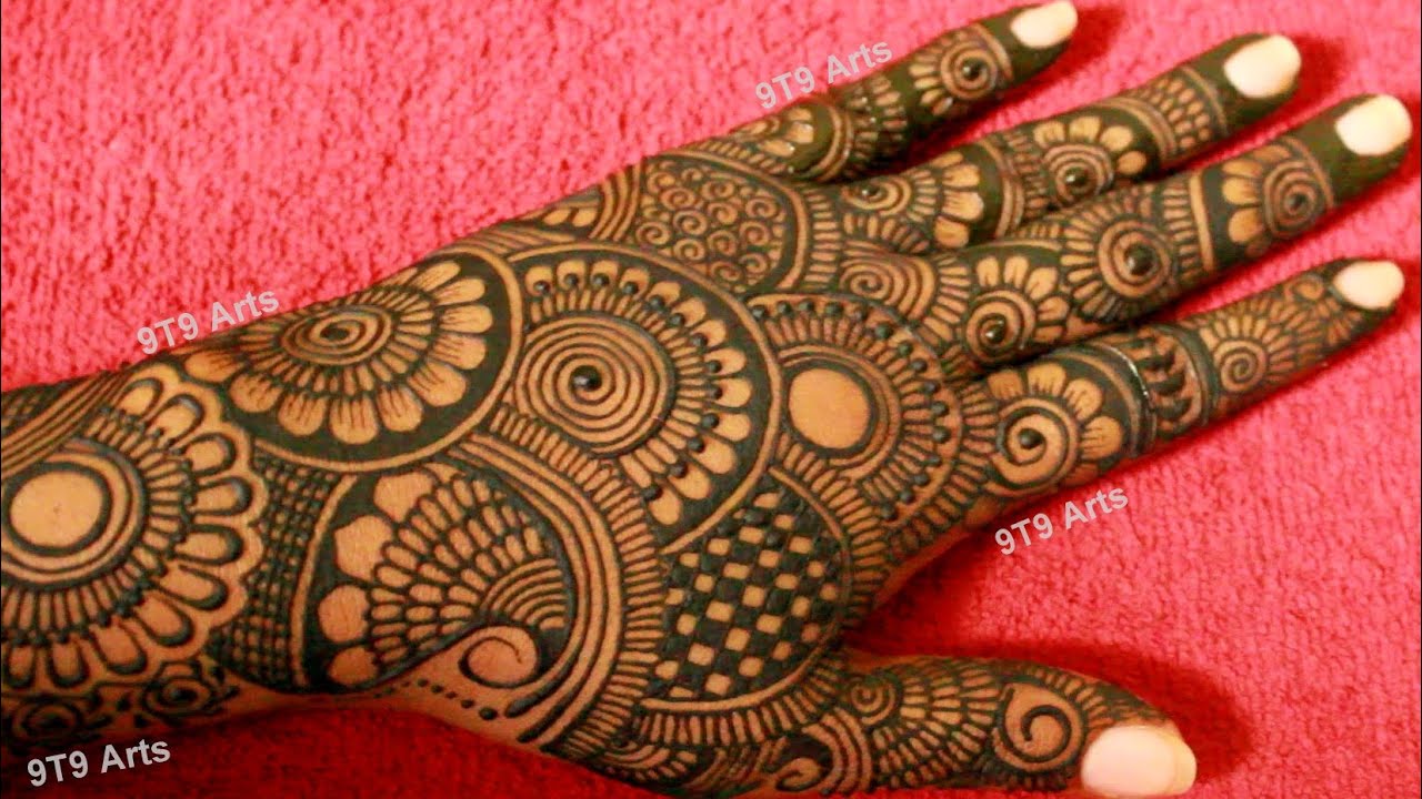 Wedding Special Floral Dulhan Mehndi Design||Full Back Hand Mehndi ...