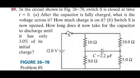 In the circuit shown in Fig. switch is closed at time (a) After the capacitor is fully charged, what