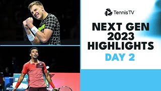 Fils & Cobolli Lock Horns, Medjedovic vs Van Assche & More Feature | Next Gen 2023 Day 2 Highlights