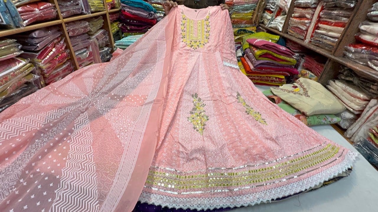 Chickpet Bangalore Wholesale partywear Umbrella Kurtis, Kurti sets & Gowns. Single piece  avail.