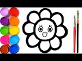 Colouring flower  learning alphabet learning numbers learning varnmala chunmuntv kidssongs