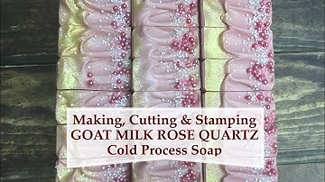 GOAT MILK ROSE QUARTZ w/ Rose Clay & Mica layers CP Soap Making | Ellen Ruth Soap