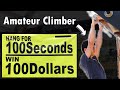 Amateur Climber Tries Hang Challenge in Backyard Ninja Warrior Gym! 100 seconds for $100 DOLLARS!