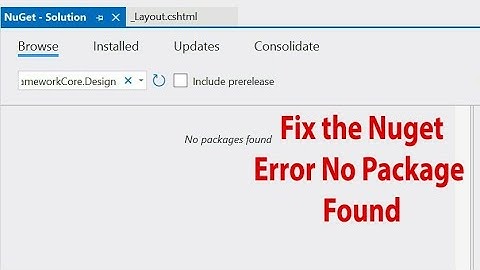 No package found in Nuget package manager in visual studio 2022