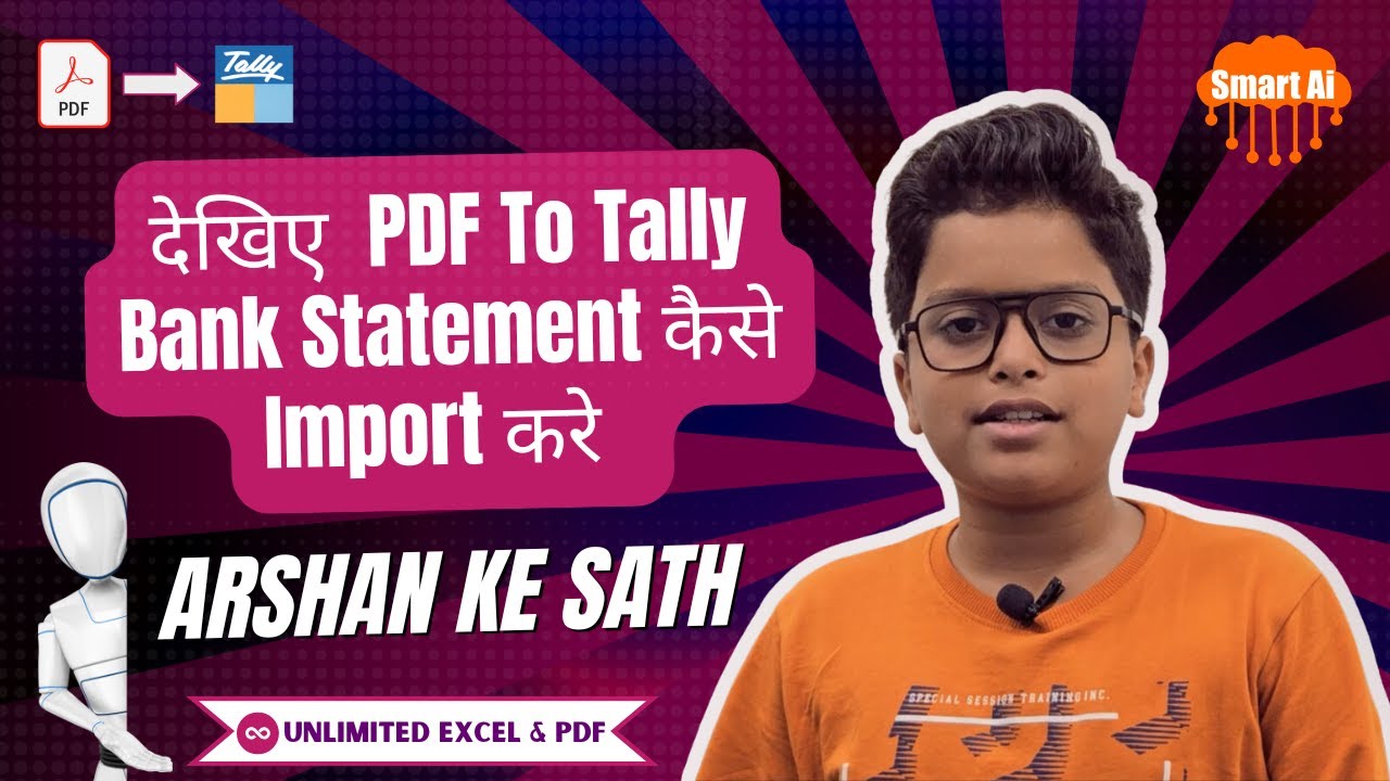 How to import pdf bank statement in tally prime or tally erp9 excel