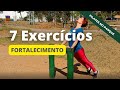 FAÇA EXERCÍCIOS de FORTALECIMENTO com TRONCO | TREINO NO PARQUE (Aula Completa - 7 Exercícios)