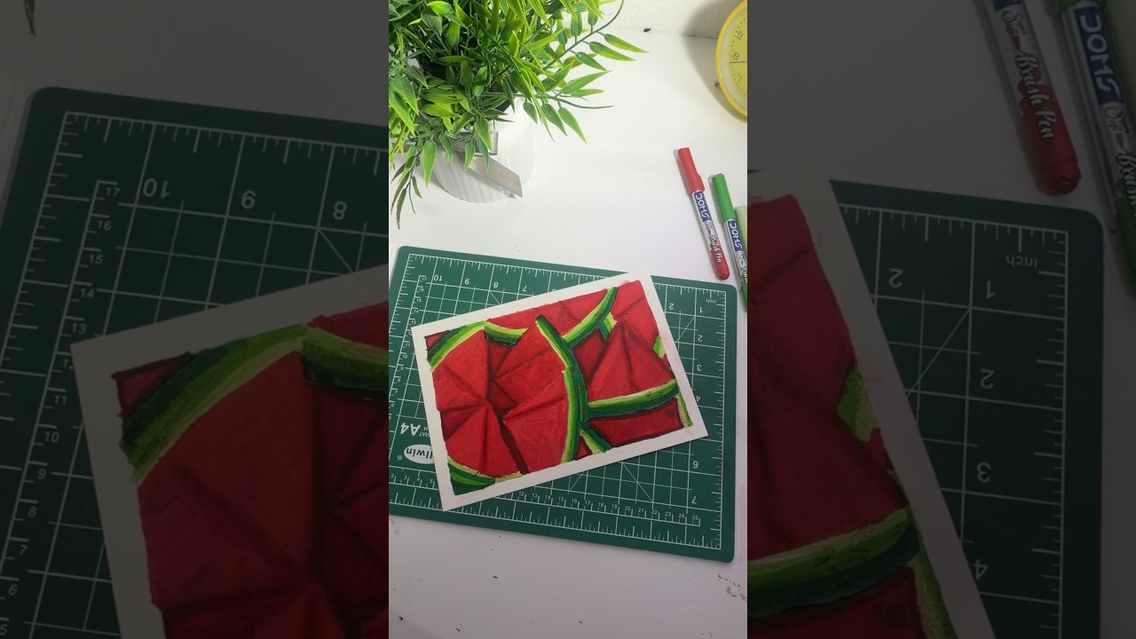 Easy watermelon drawing| 