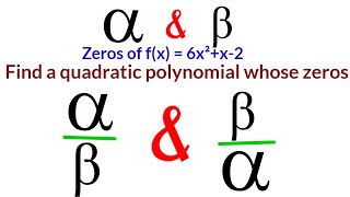 Find A Quadratic Polynomial/ Zeros are given/An Algebra Question