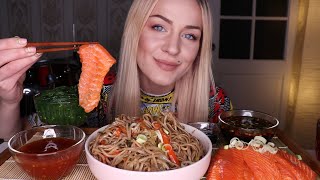 Mukbang | Лапша С Овощами, Форель, Чука, Соусы | Noodles With Vegetables, Trout, Chuka,  Не Asmr