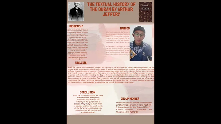 GROUP 1 ( THE TEXTUAL HISTORY OF THE QURAN BY ARTH...