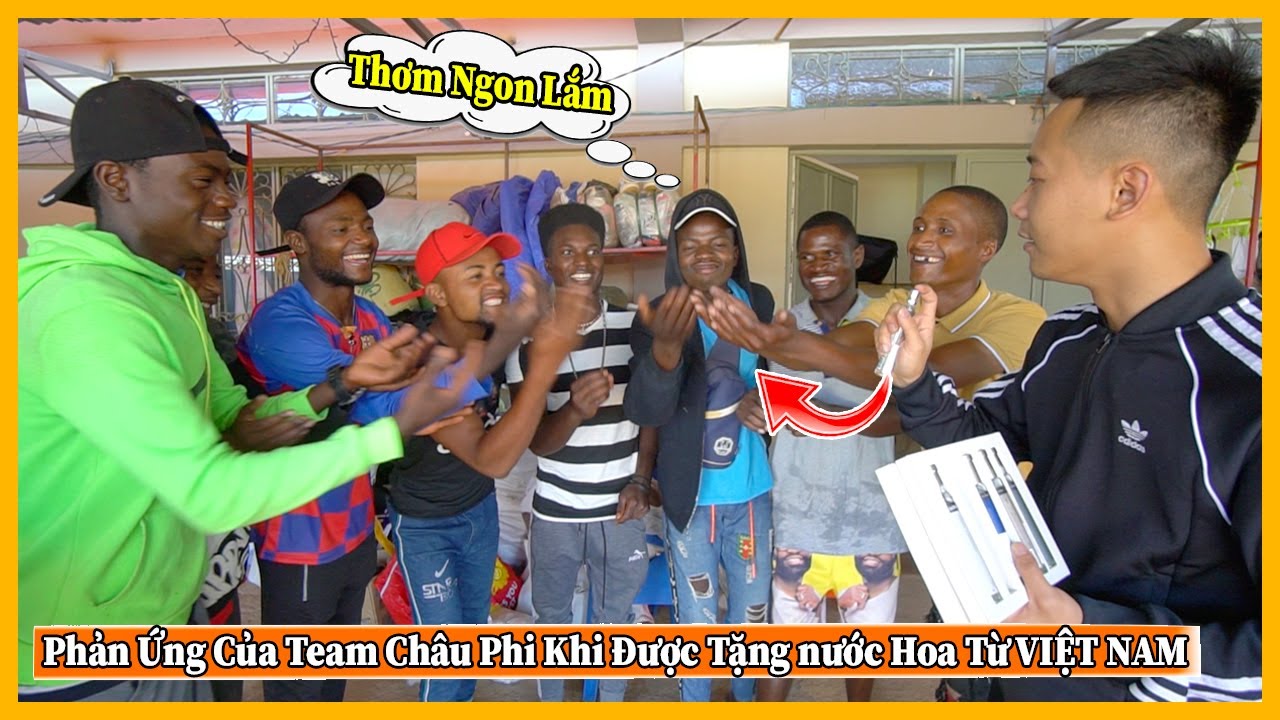Quanglinhvlogs || Phì Cười Với Phản Ứng Của Anh Em Team Châu Phi Khi Lần Đầu Được Xịt Thử Nước Hoa ?
