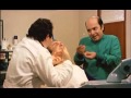 Alvaro Vitali e Lino Banfi nello studio dentistico