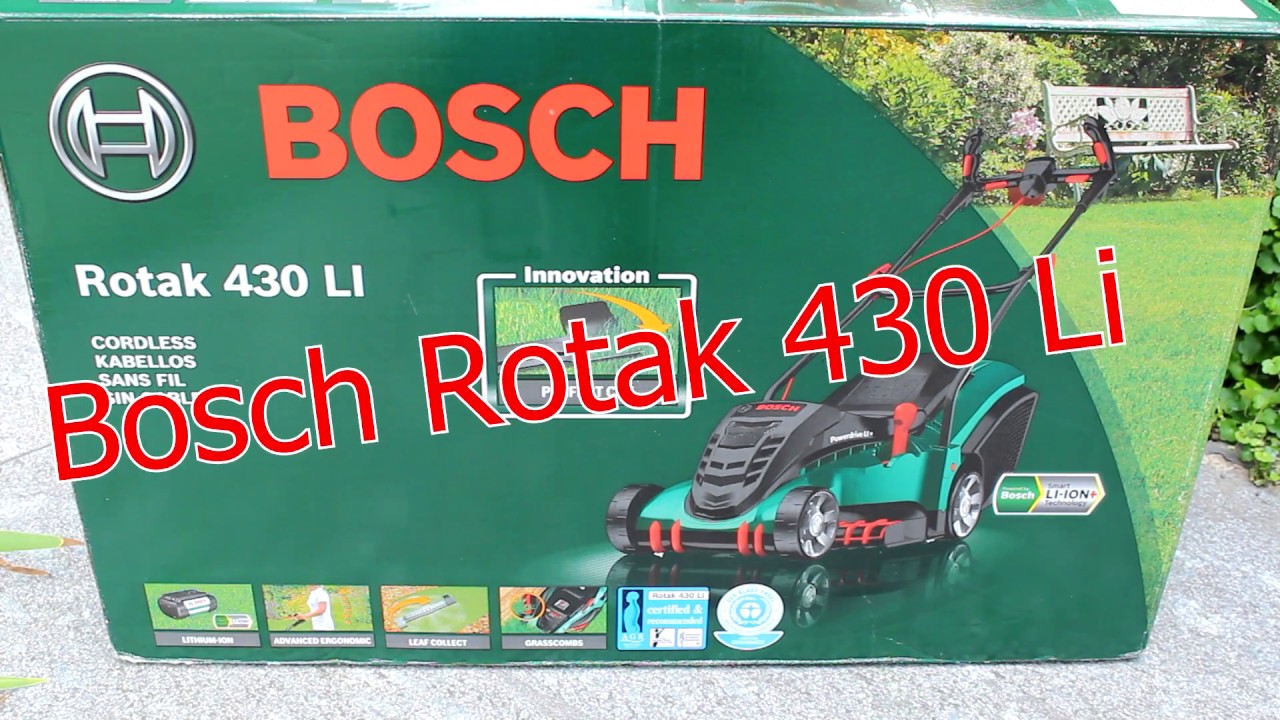 Bosch Rotak 430 Li Akku Rasenmaher Test Laubfunktion Bambusblatter Bambus Youtube