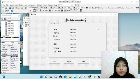 Tugas membuat biodata mahasiswa menggunakan delphi 7