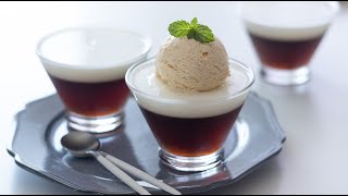 コーヒーゼリーとバニラアイスの作り方 Coffee jelly with Vanilla Icecream｜HidaMari Cooking