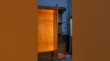 Tủ áo veneer gỗ gõ đỏ 3 cánh + kệ trang trí #dogoducthinhvt #woodworking #amazing #tuquanao