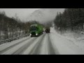 Trucks in trouble E39, Eide, Norway.