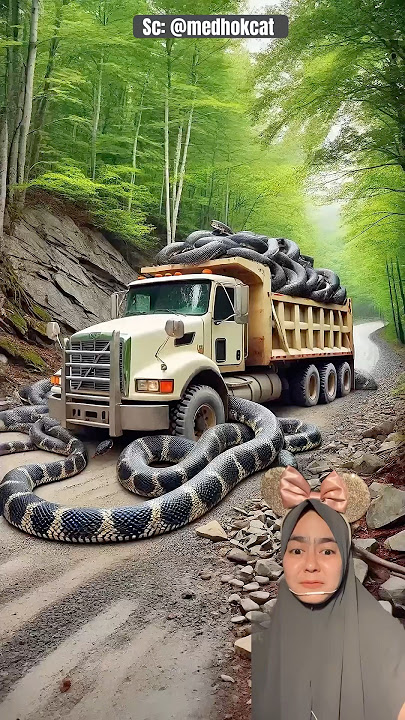 Mobil Truk dililit ULAR ‼️