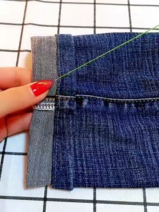 Jeans are too long at the hem, shorten it with this sewing method