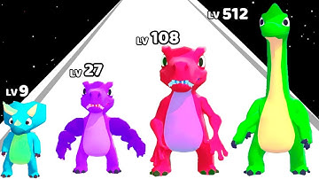 Dino Merge Run - Level Up Dino All Levels Gameplay