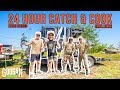 24 Hour EAT ONLY WHAT YOU CATCH Challenge! ( MULTI SPECIES )