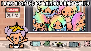 I Was Adopted By A Rainbow Hair Family 🌈 | All Parts | Sad Story | Toca Life Story | Toca Boca