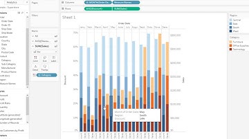 How to create a Dual Axis & Stacked Grouped Bar Charts in Tableau