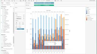 how to create a dual axis & stacked grouped bar charts in tableau