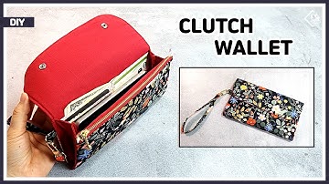 DIY Simple clutch wallet with zipper pocket and card slots / wrist strap long wallet [Tendersmile]