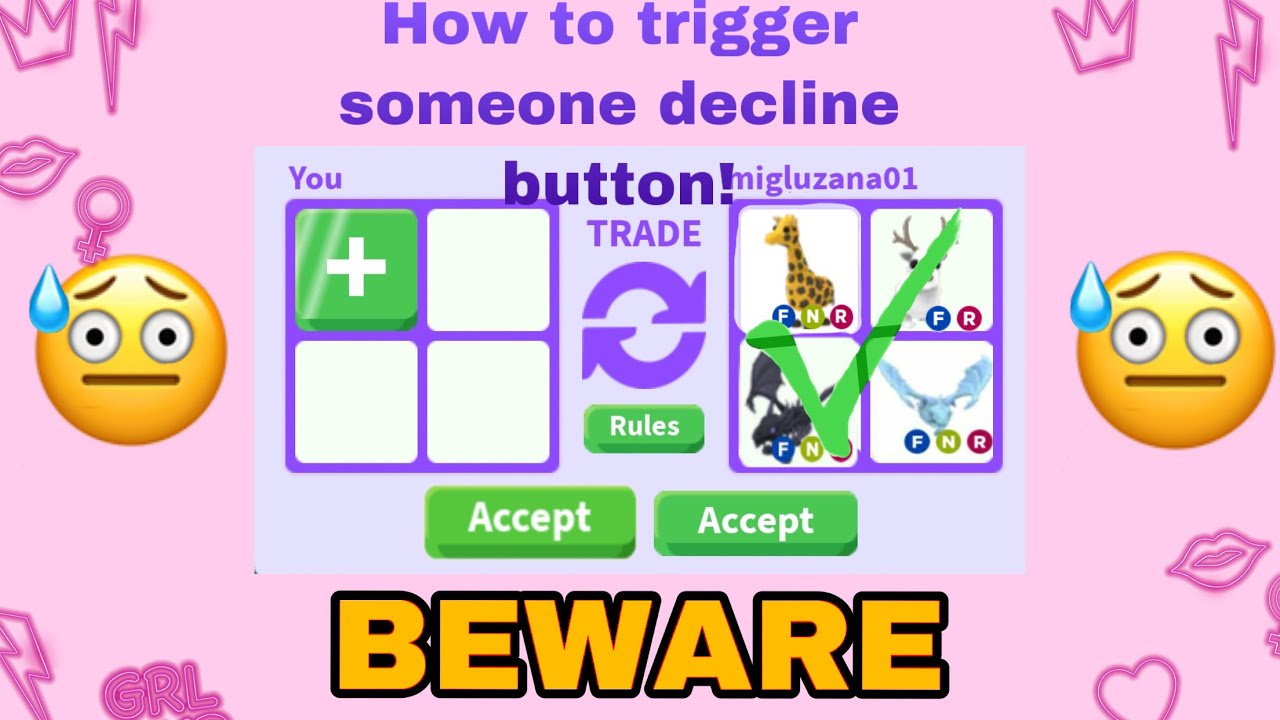 How to Trigger Someone's Decline Button in Adopt Me! Trade Menu Hacks 