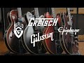 Comparing hollowbody  semihollowbody guitars from gibson guild gretsch and epiphone