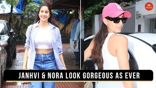 Bollywood Update: Janhvi Kapoor & Nora Fatehi looking Gorgeous as they are papped in the city