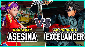KOF XV 🔥 Shermie Asesina (Athena/Leona/Shermie) vs Excelancer (Geese/Luong/Shun