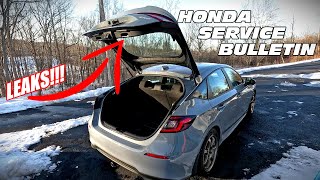 Leaking Hatchback Honda Service Bulletin 2022-2025 Civic