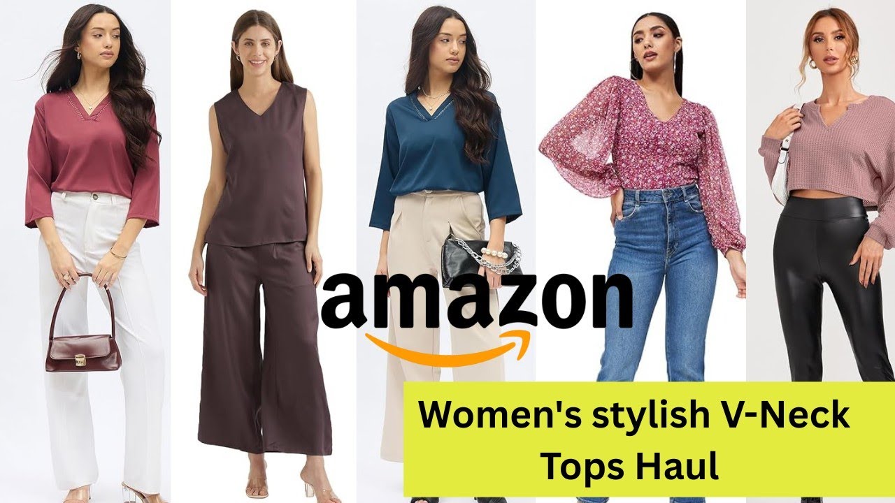 “Casual Outfit Must-Have! Women’s V-Neck T-Shirt Haul 💕” |  Try-On Haul & Honest Review! 