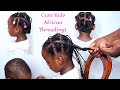 Back to school African Threading protective hairstyle | Kids protective hairstyle.