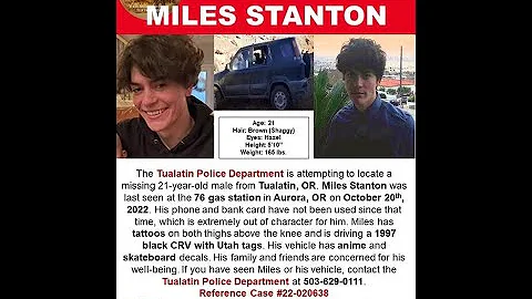 21 YEAR OLD MILES STANTON IS MISSING FROM AURORA O...