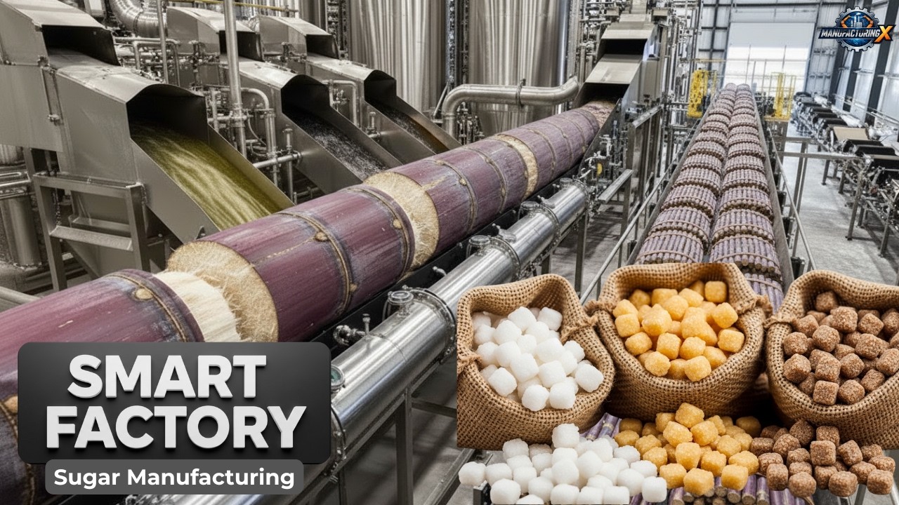 Sugar Engineering Inside an Automated Sugar Factory | Industrial-Scale Cane Sugar ...