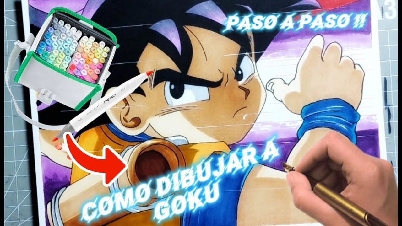 Como DIBUJAR a GOKU DAIMA Paso a Paso 🔥 ️ Con MARCADORES de Alcohol 💥 ...