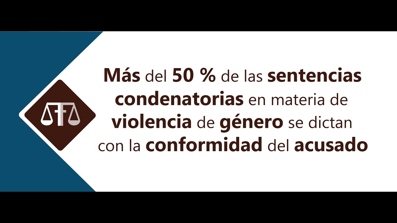 MÁS DEL 50 % DE LAS SENTENCIAS DE VIOLENCIA DE GÉNERO SE DICTAN CON LA CONFORMIDAD DEL ACUSADO