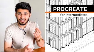 Architecture Drawing Tutorial on iPad | Procreate for Intermediates | Axonometric, Isometric drawing