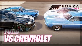 Forza Horizon 3  Ford vs Chevrolet Challenge! (Burnouts & More!)