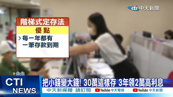 【每日必看】把小錢變大錢! 30萬這樣存 3年領2萬高利息 20230525@CtiNews - 天天要聞