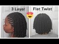 3 Layer Flat Twist On Natural Hair